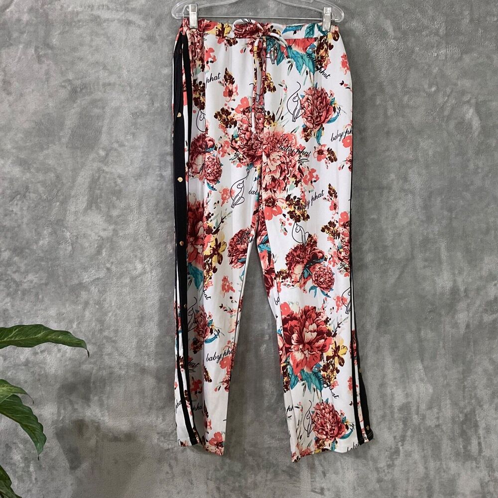 Y2K Baby Phat logo break away snap side jogger pants Women S drawstring waist